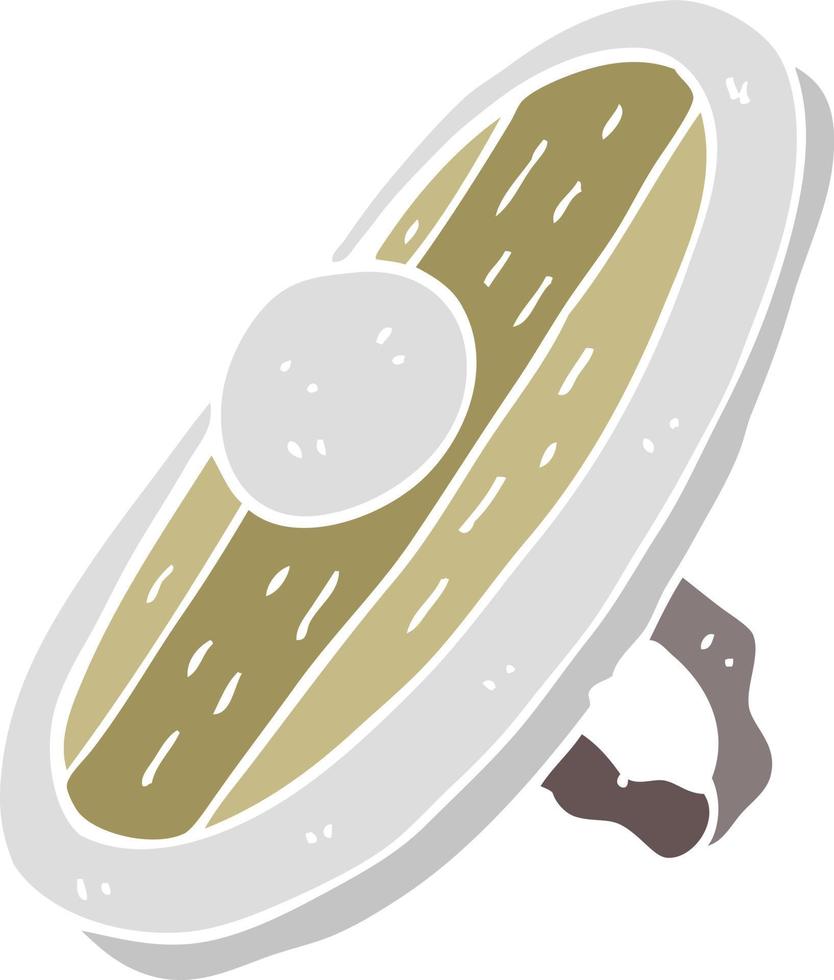 ilustração de cor lisa de um escudo de desenho animado vetor
