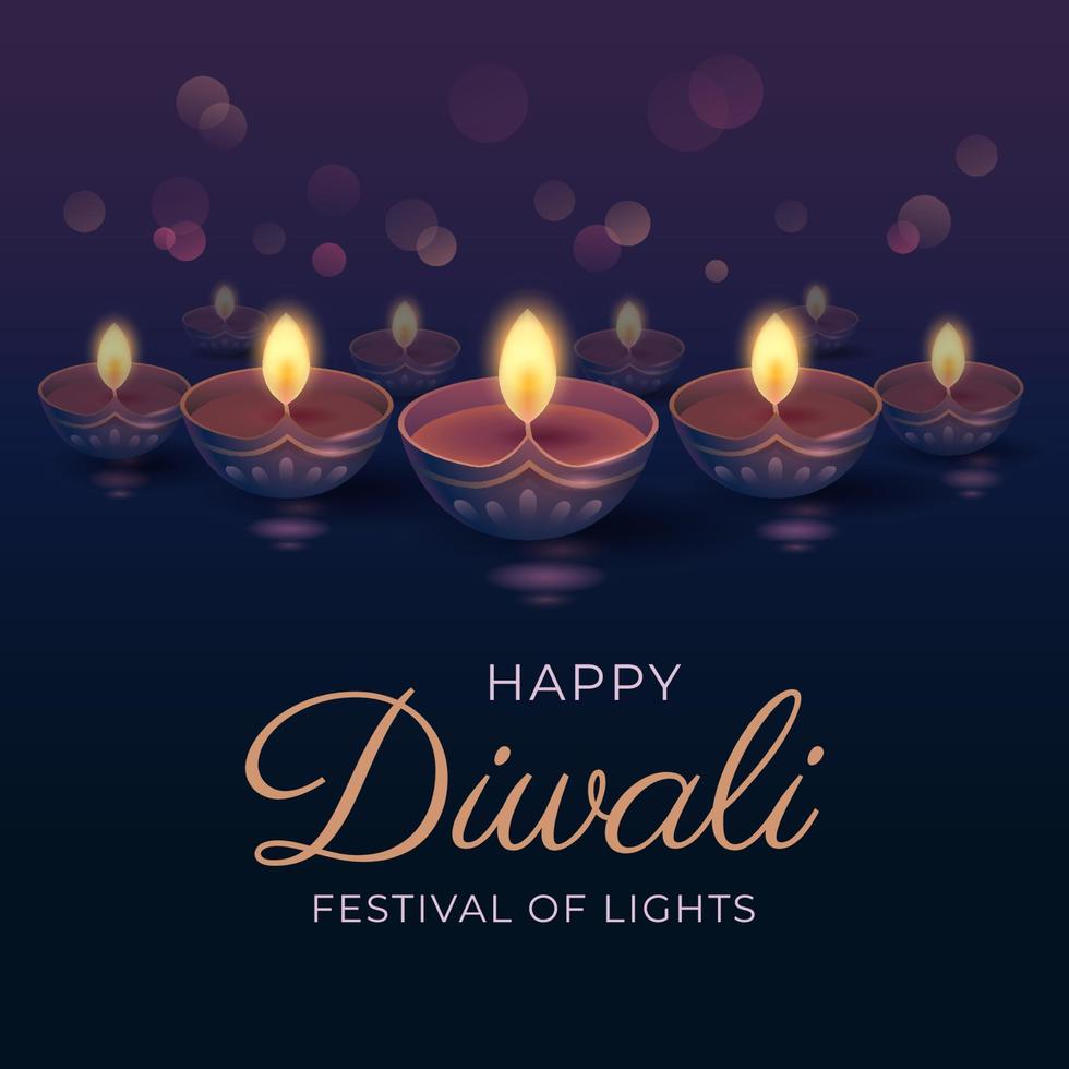 feliz festival das luzes diwali vetor