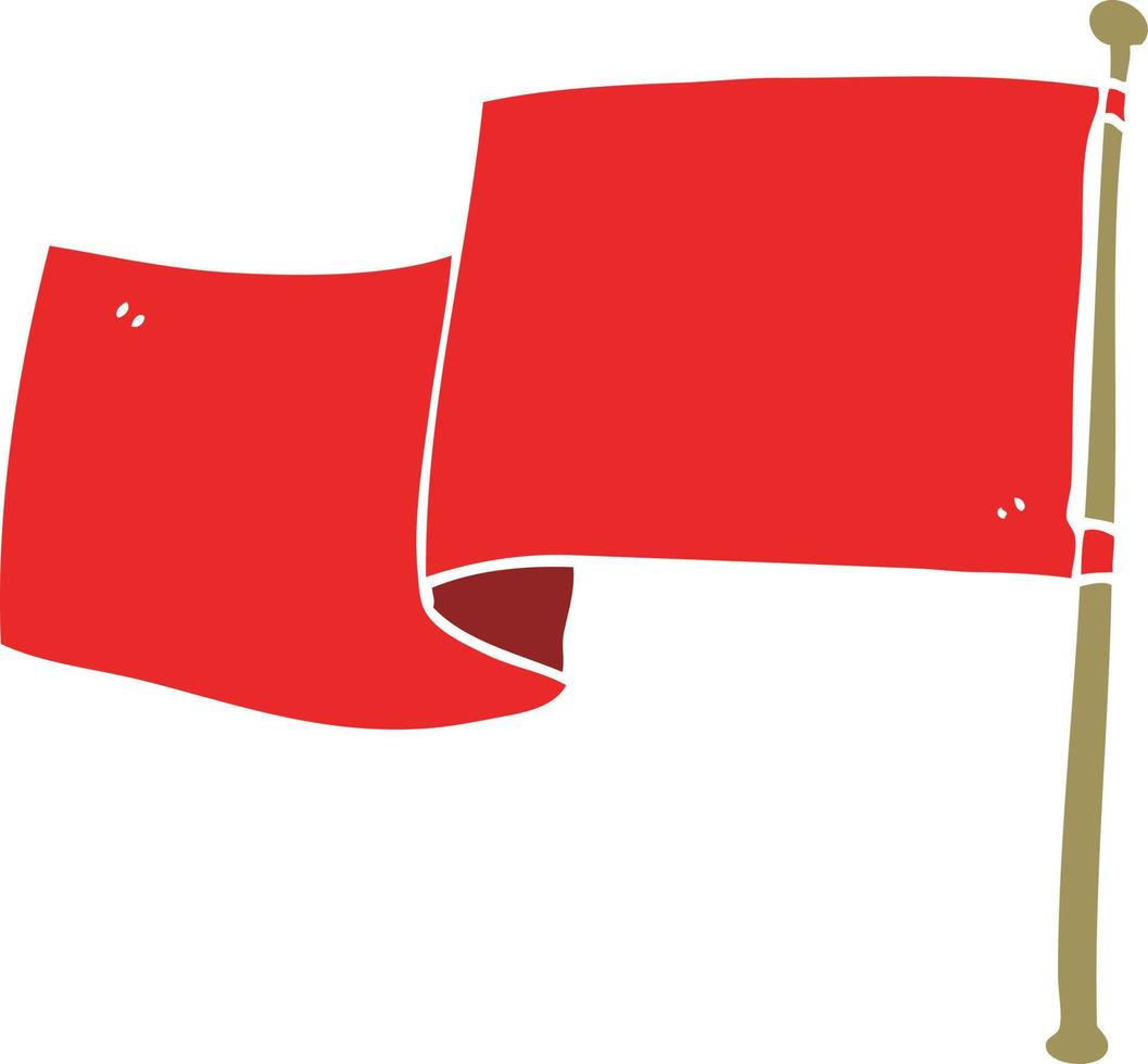 bandeira vermelha do doodle dos desenhos animados vetor