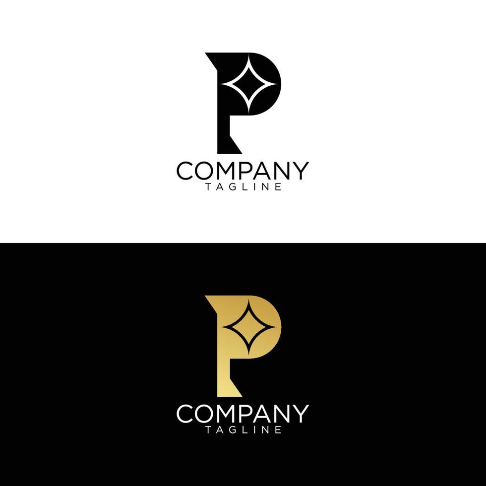 p design de logotipo e modelos vetoriais premium vetor