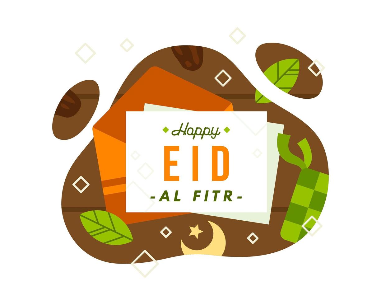 feliz eid al fitr fundo vetor