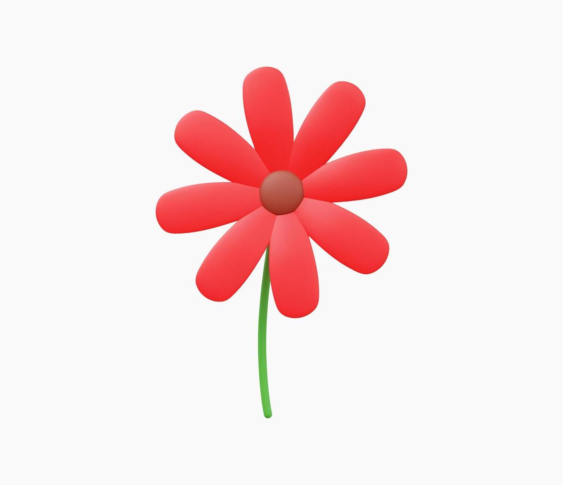 3D ilustração em vetor ícone flor realista.