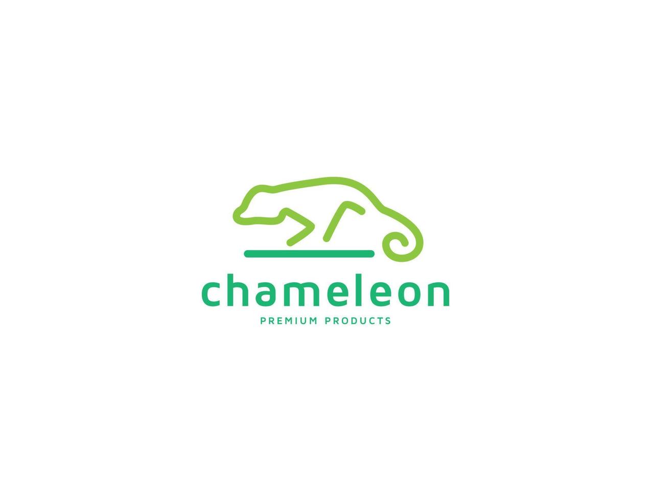 ilustração de design de logotipo de contorno camaleão vetor