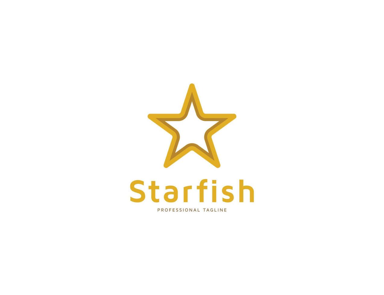 ilustração de design de logotipo de estrela do mar dourada vetor