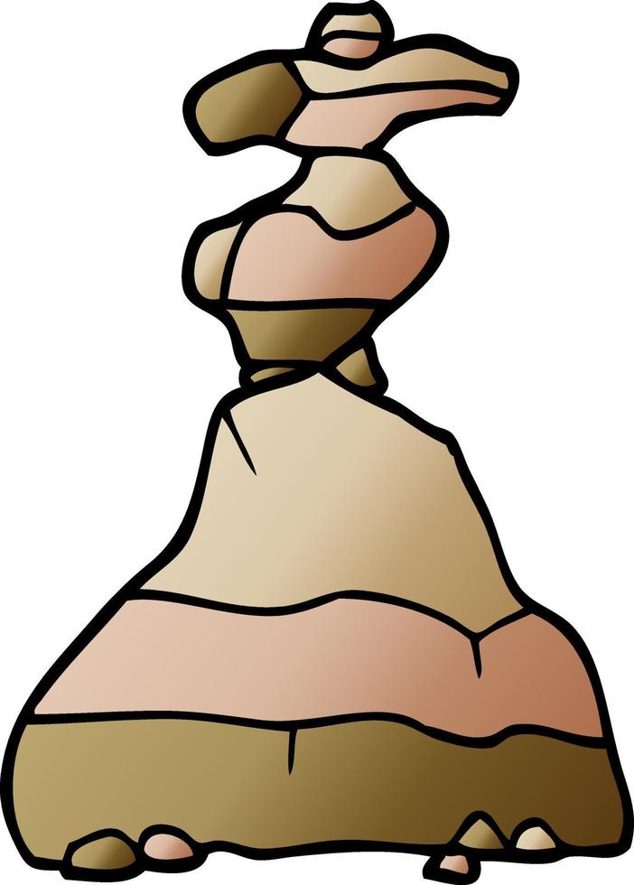 doodle dos desenhos animados de pedras empilhadas vetor