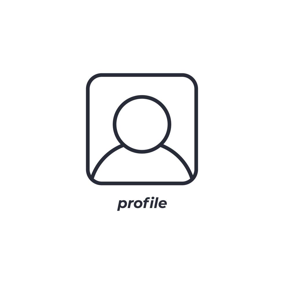 sinal de vetor de símbolo de perfil é isolado em um fundo branco. cor do ícone editável.