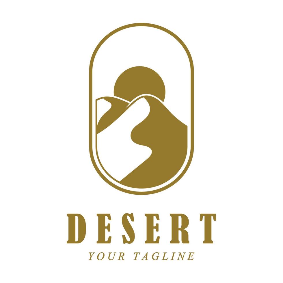 logotipo criativo do deserto com modelo de slogan vetor