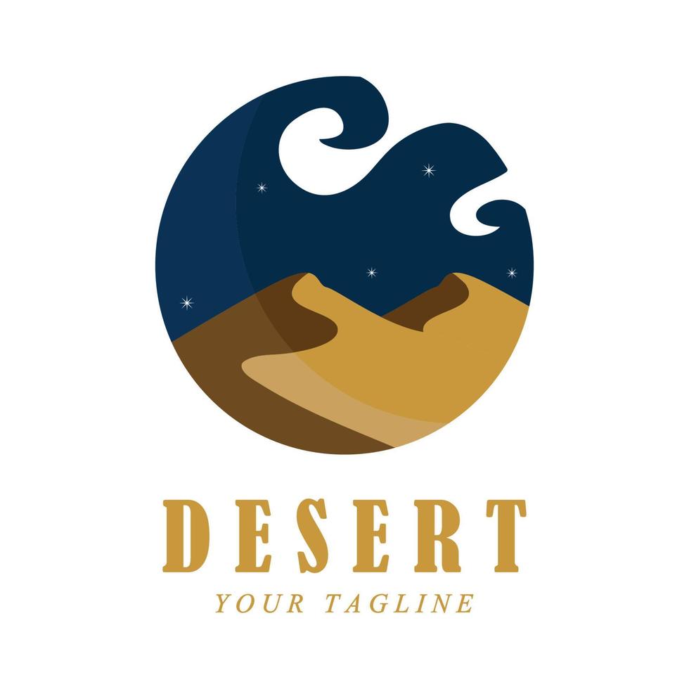 logotipo criativo do deserto com modelo de slogan vetor