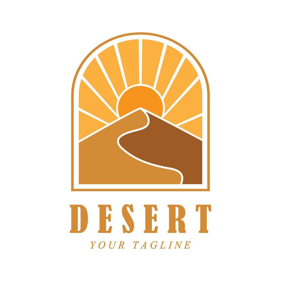 logotipo criativo do deserto com modelo de slogan vetor