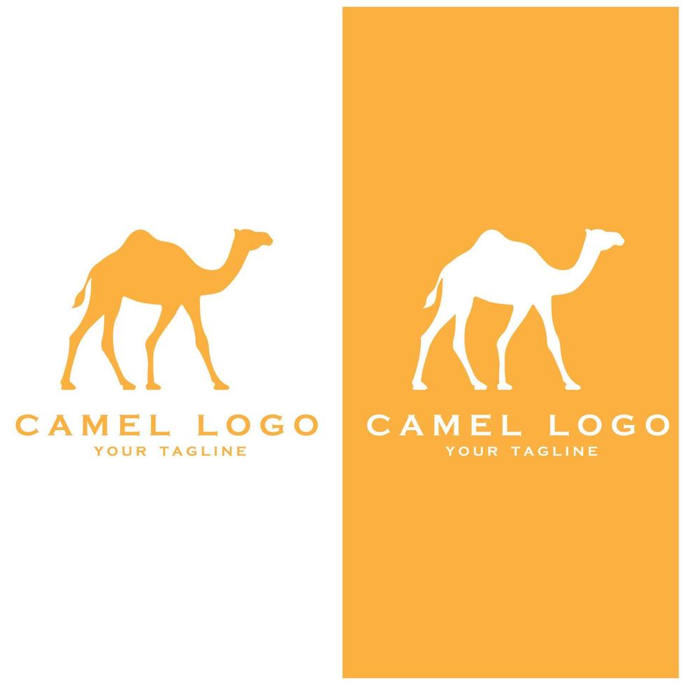 logotipo criativo de camelo com modelo de slogan vetor