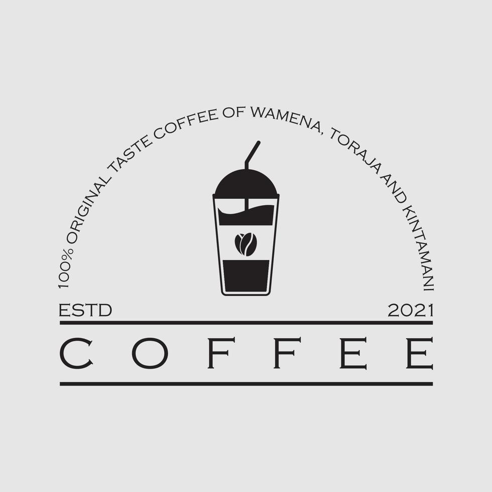 bebida criativa de café gelado e design de ilustração vetorial de logotipo de leite de café vetor