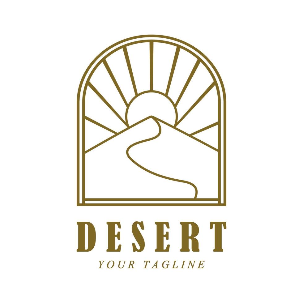 logotipo criativo do deserto com modelo de slogan vetor