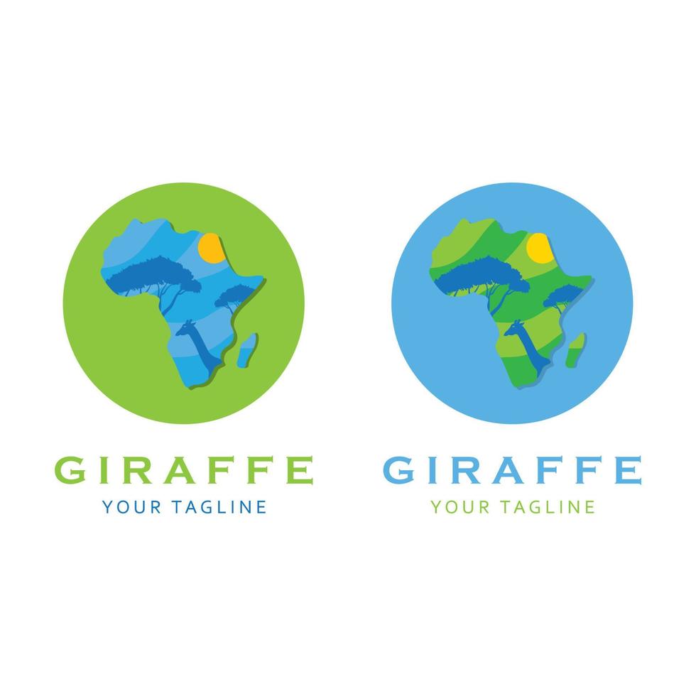 logotipo criativo de girafa com modelo de slogan vetor