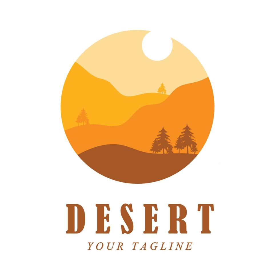 logotipo criativo do deserto com modelo de slogan vetor