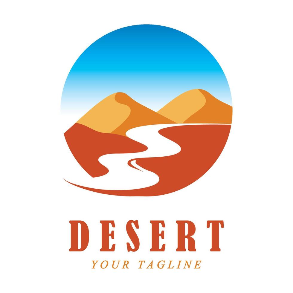 logotipo criativo do deserto com modelo de slogan vetor