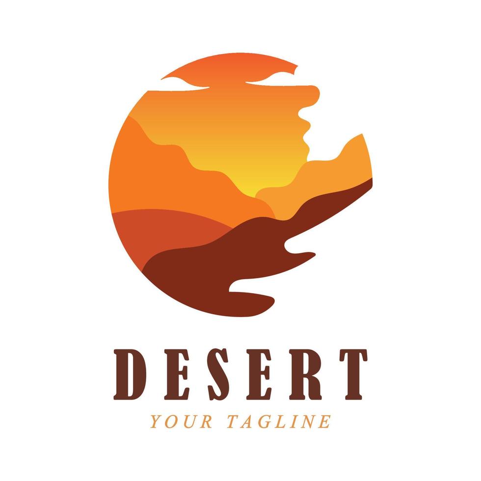 logotipo criativo do deserto com modelo de slogan vetor