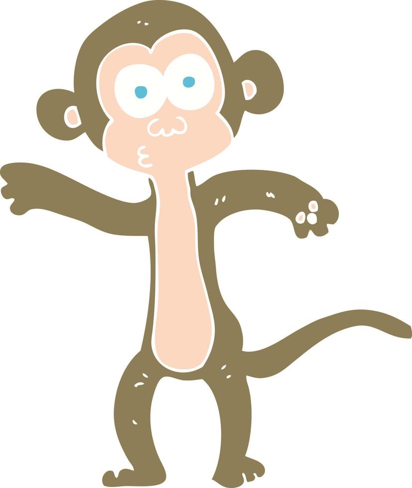 ilustração de cor lisa de um macaco de desenho animado vetor