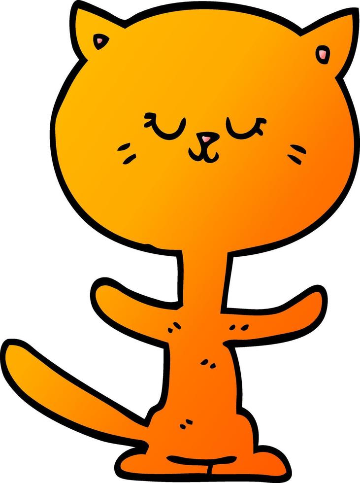 desenho animado doodle gato dançando vetor