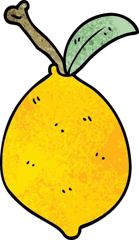 doodle de desenho animado limão orgânico vetor