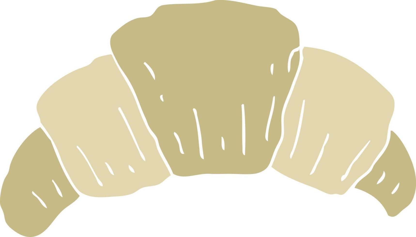 ilustração de cor lisa de um croissant de desenho animado vetor