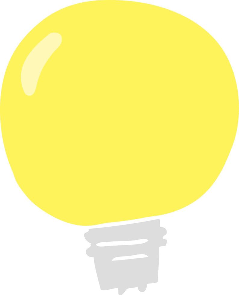 ilustração de cor plana de uma lâmpada de desenho animado vetor