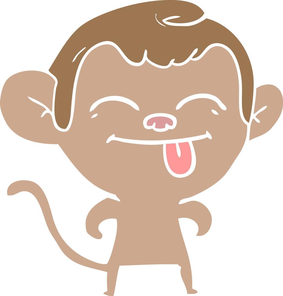 macaco de desenho animado de estilo de cor plana engraçado vetor