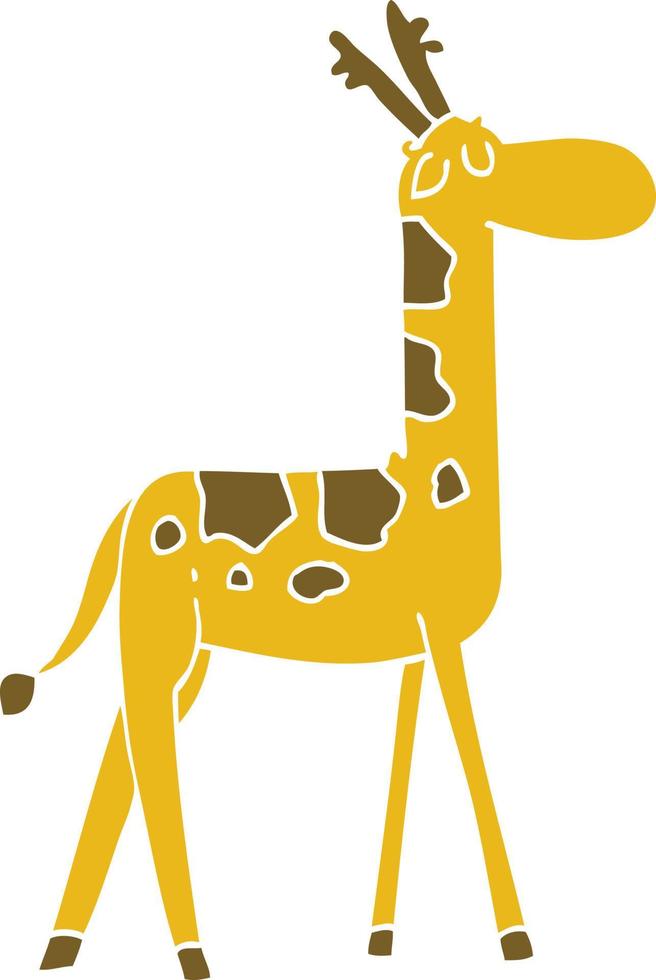 girafa engraçada do doodle dos desenhos animados vetor