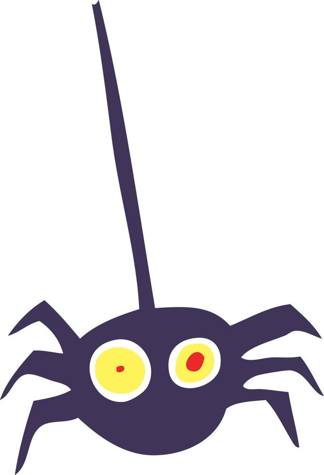ilustração de cor plana de uma aranha de halloween de desenho animado vetor