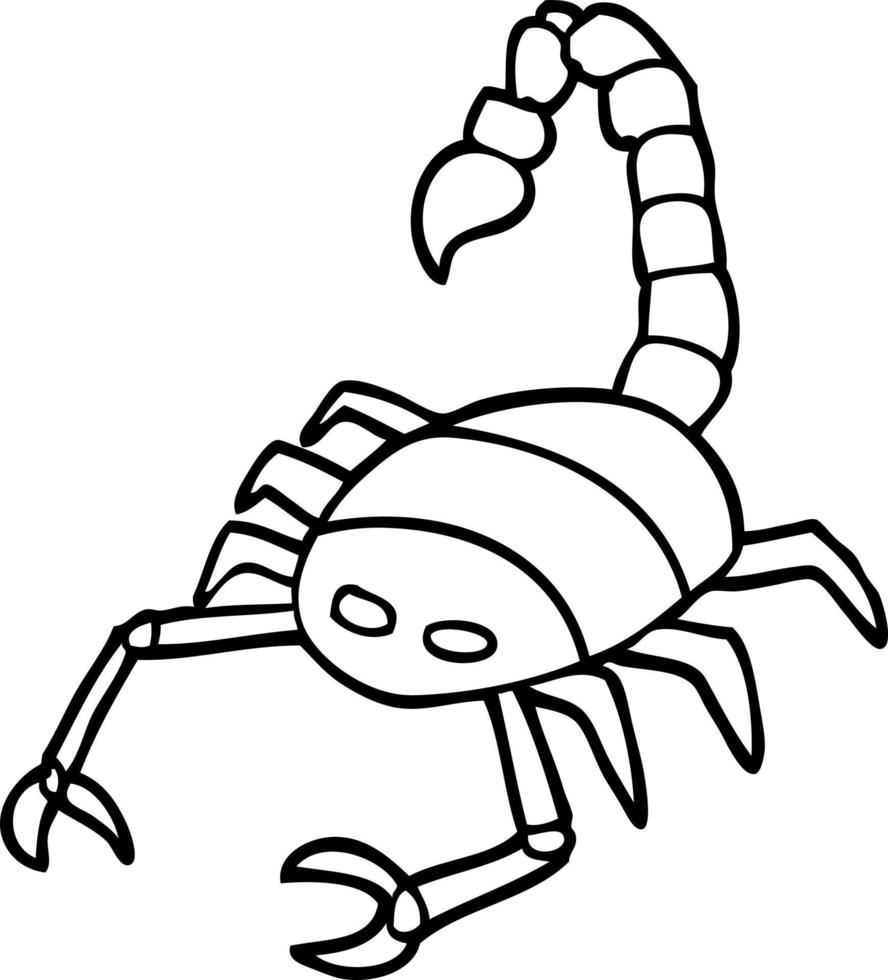 desenho de linha desenho de um escorpião vetor