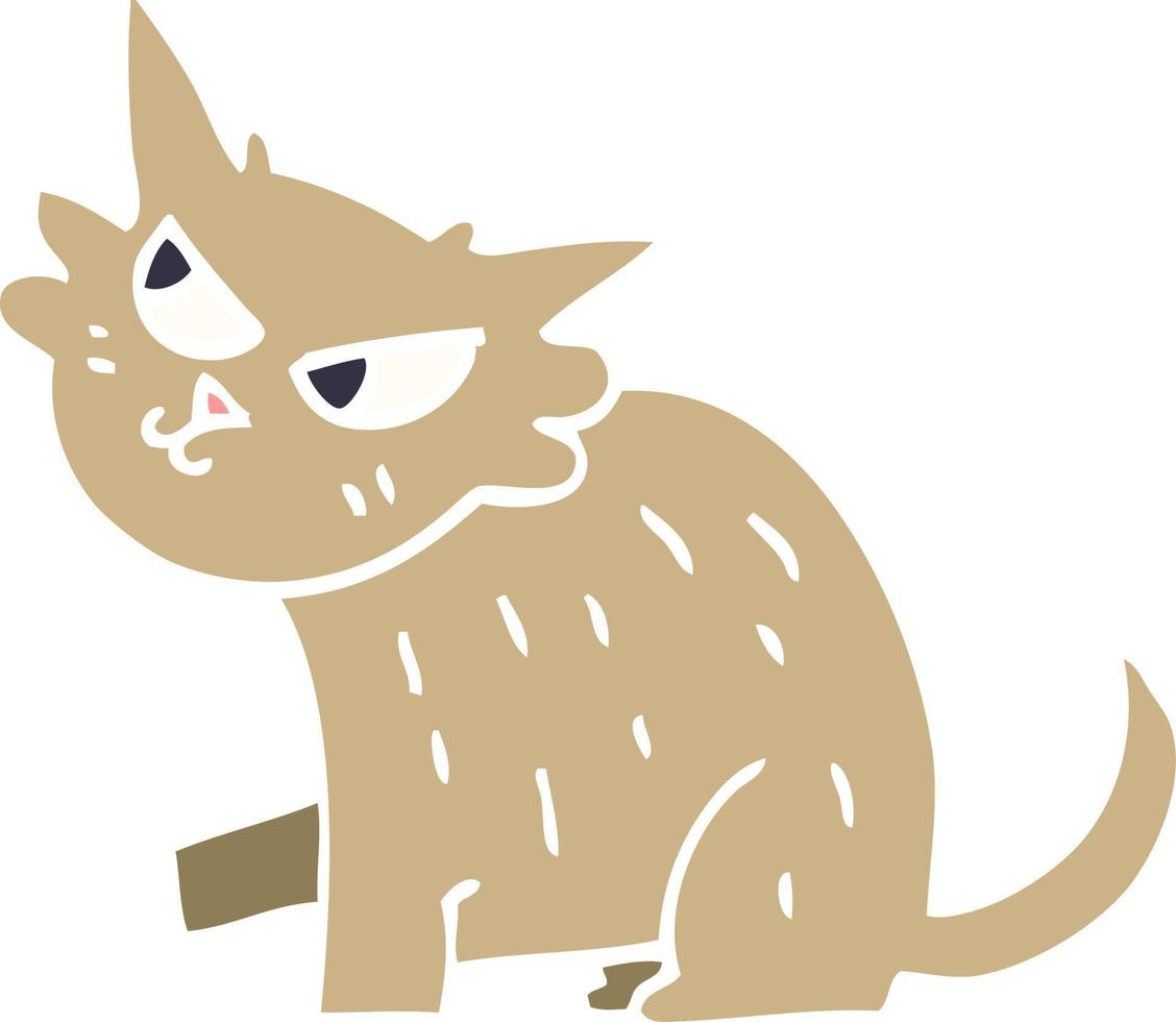 desenho animado doodle gato manhoso vetor