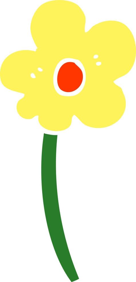 flor de desenho animado de estilo de cor plana vetor