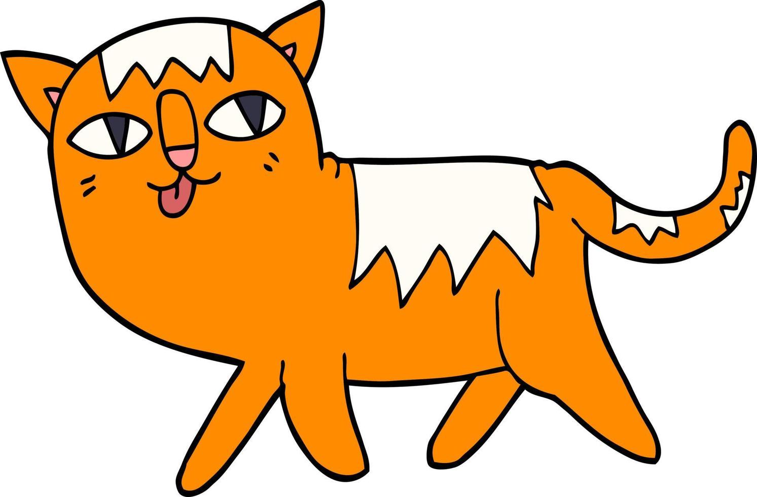 desenho animado doodle gato engraçado vetor