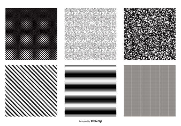 Padrões vetoriais em preto e branco sem costura vetor
