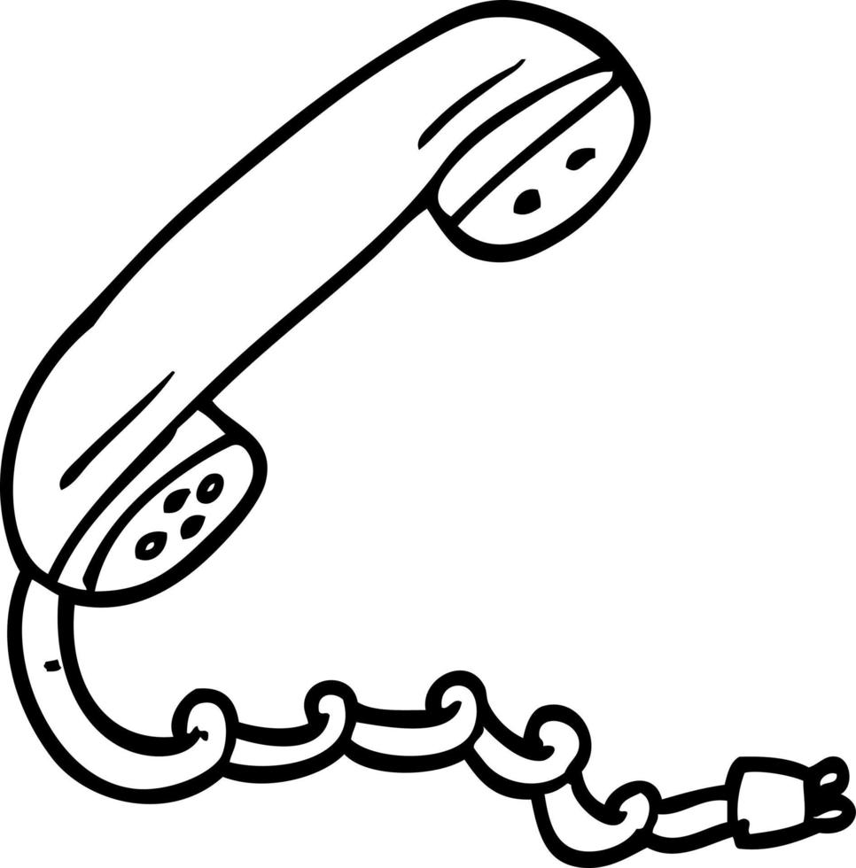 desenho de linha desenho animado telefone telefone vetor