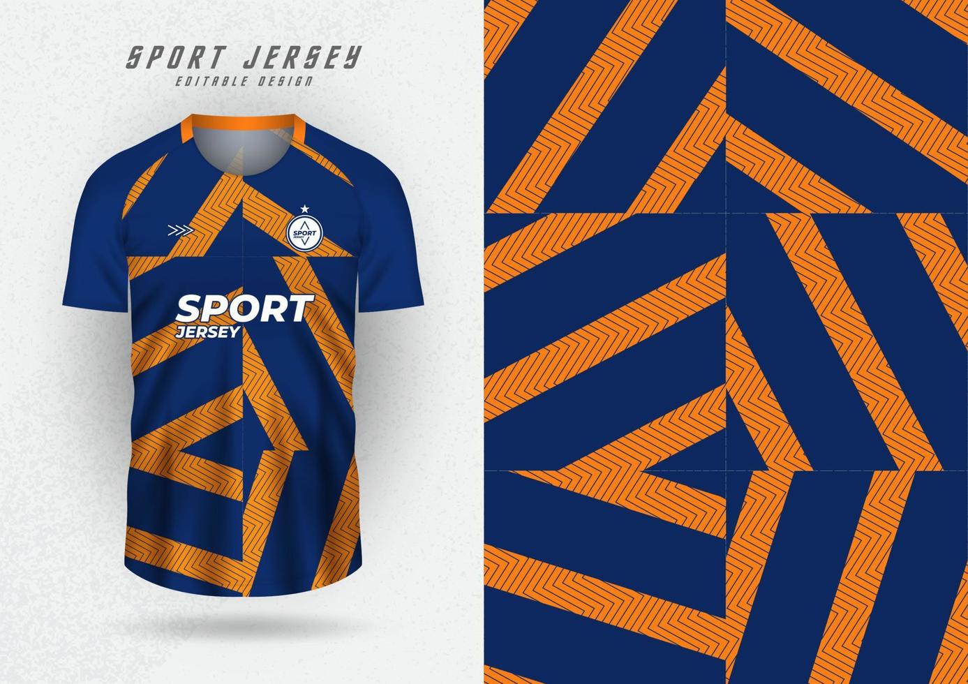 maquete de fundo para camisas esportivas, camisas de treino, camisas de corrida, brindes azul-laranja. vetor