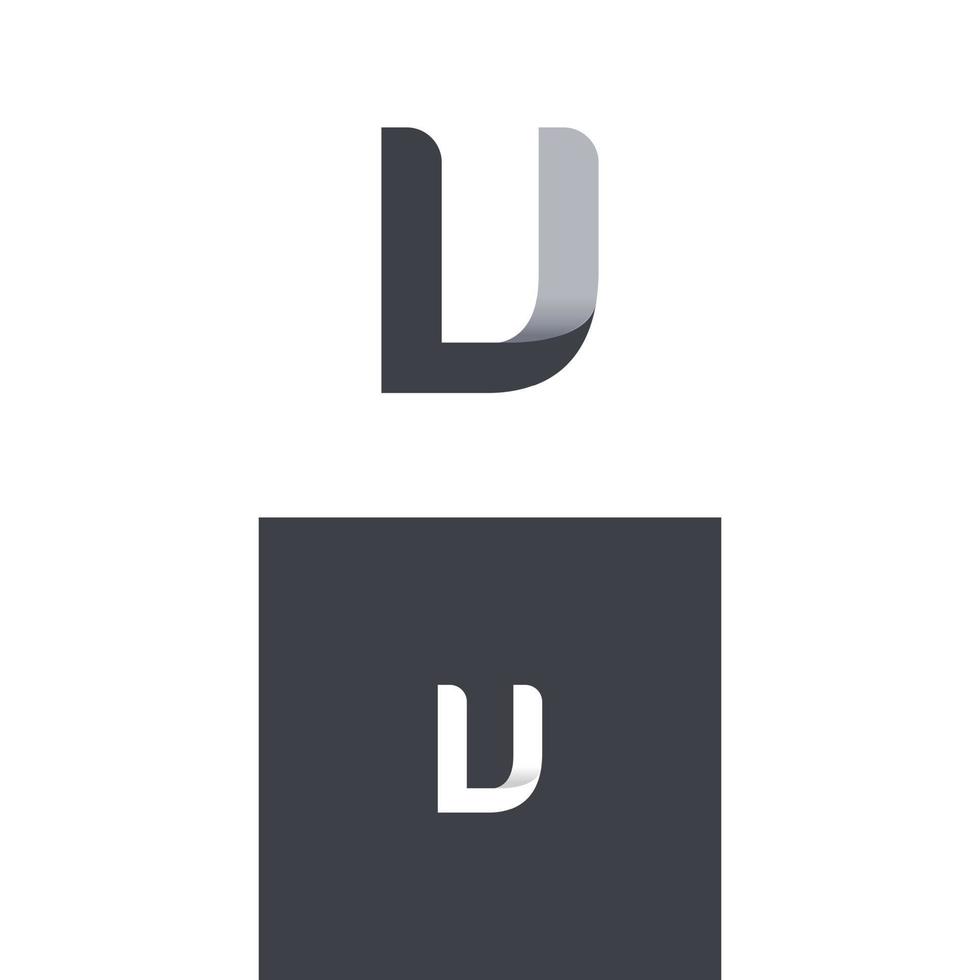 design de logotipo criativo de letra moderna lu vetor