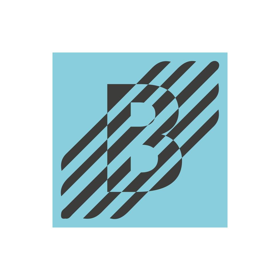 logotipo simples da letra b com linha transversal vetor