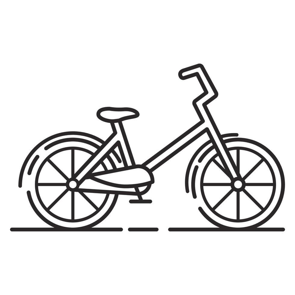 ícone de arte de linha de bicicleta infantil. vetor plana de contorno.