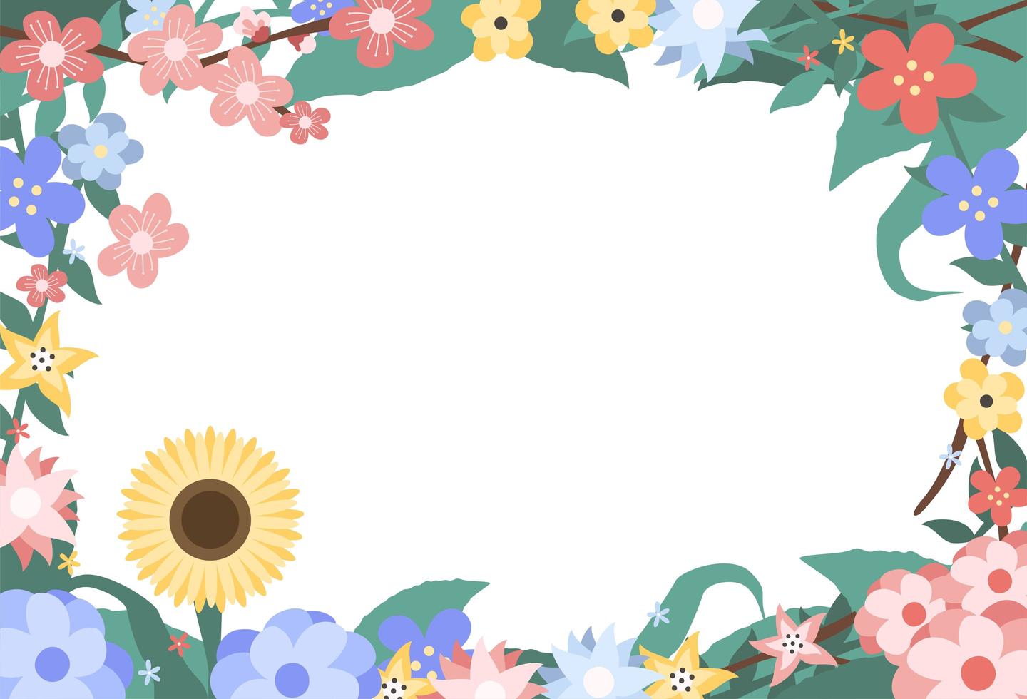 fundo floral frame vetor