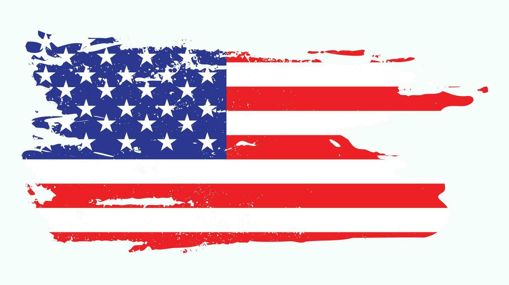 vetor de design de bandeira americana de textura grunge desbotada colorida