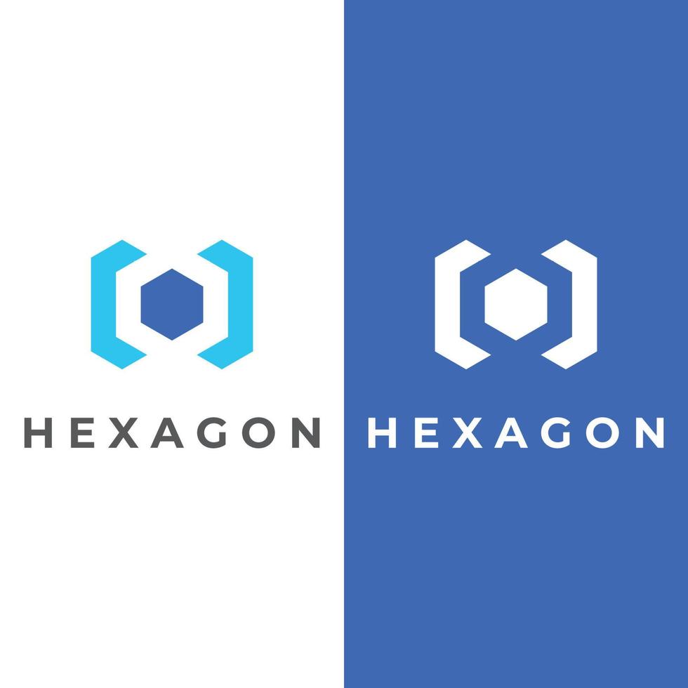 cubo geométrico simples criativo ou design de logotipo de caixa hexagonal. logotipo para tecnologia, mídia e serviços de transporte. vetor