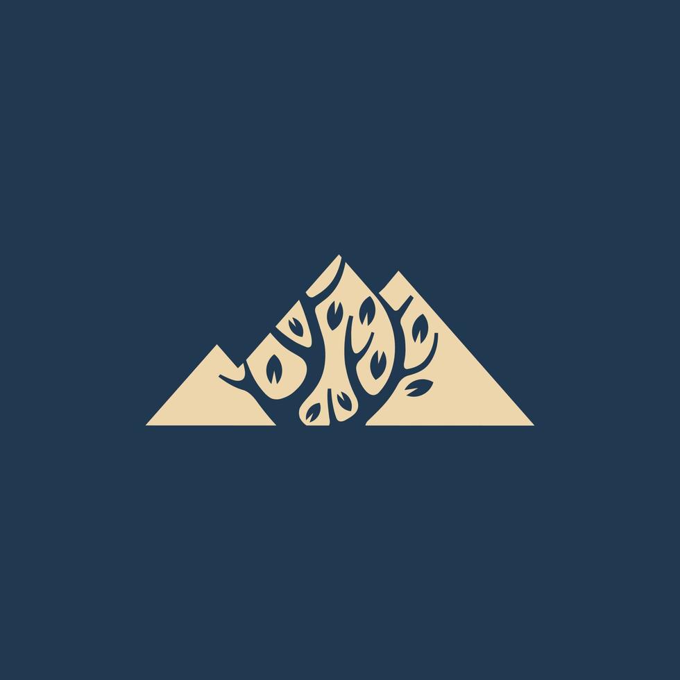 logotipo geométrico da natureza da folha da montanha vetor