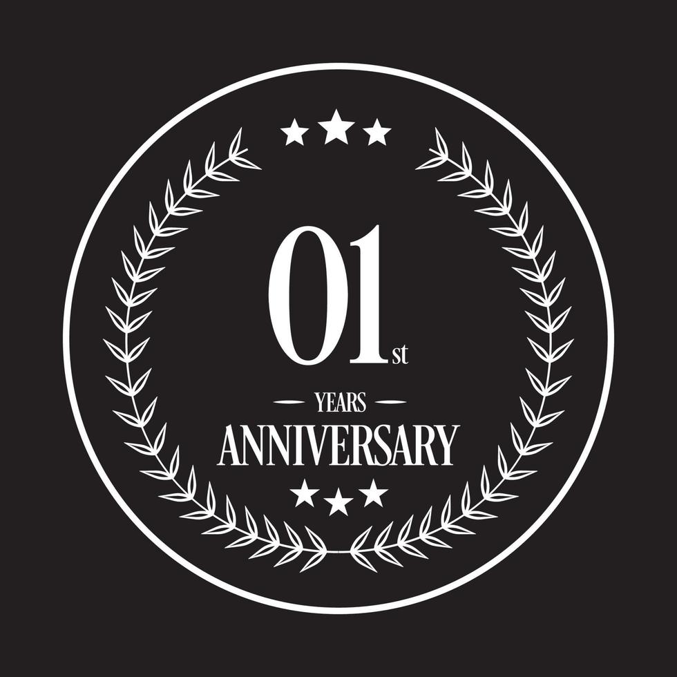 ícone de vetor de aniversário de 1 ano de luxo, logotipo. elemento de design gráfico
