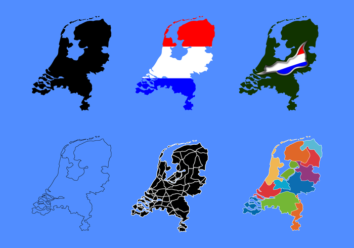 Vetor de mapa de netherland grátis
