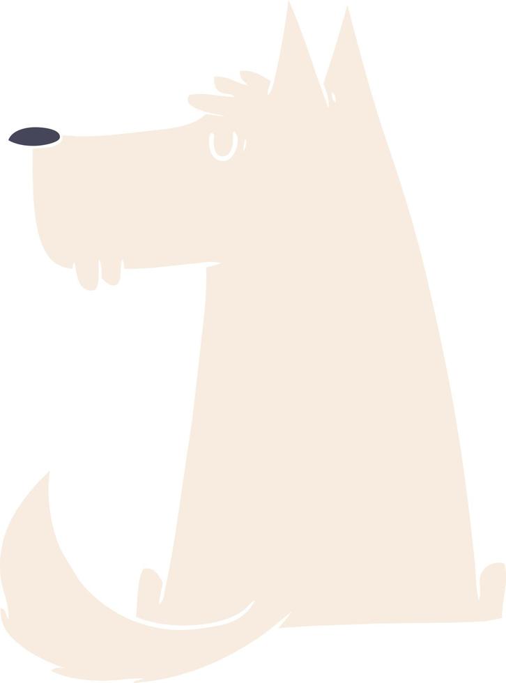 cão de desenho animado de estilo de cor plana bonito vetor