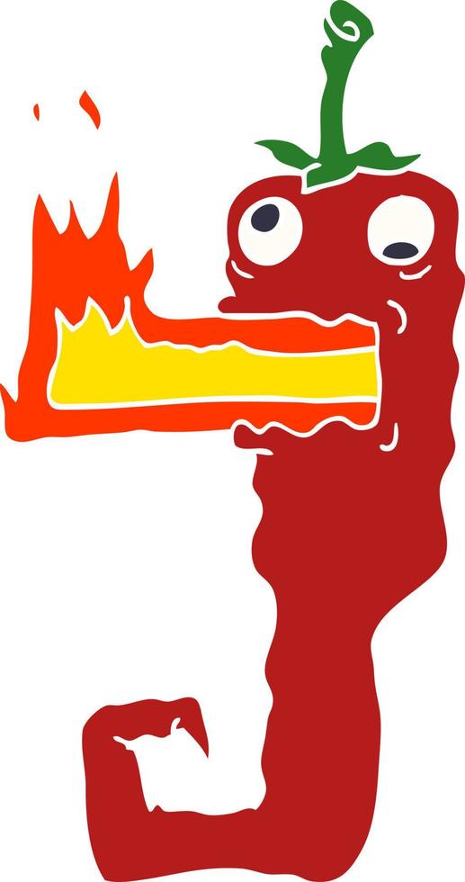 doodle de desenho animado red hot chili vetor