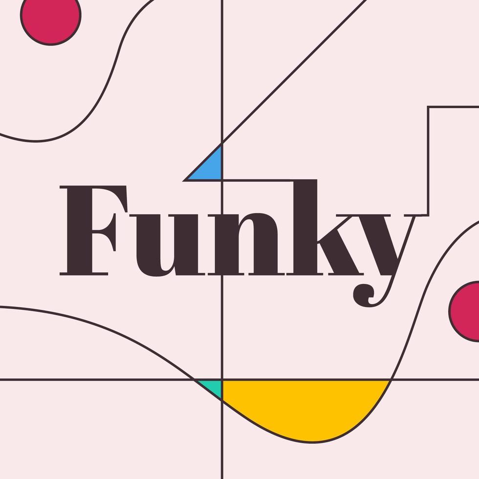 ilustração de estilo de palavra funky tipografia vetor