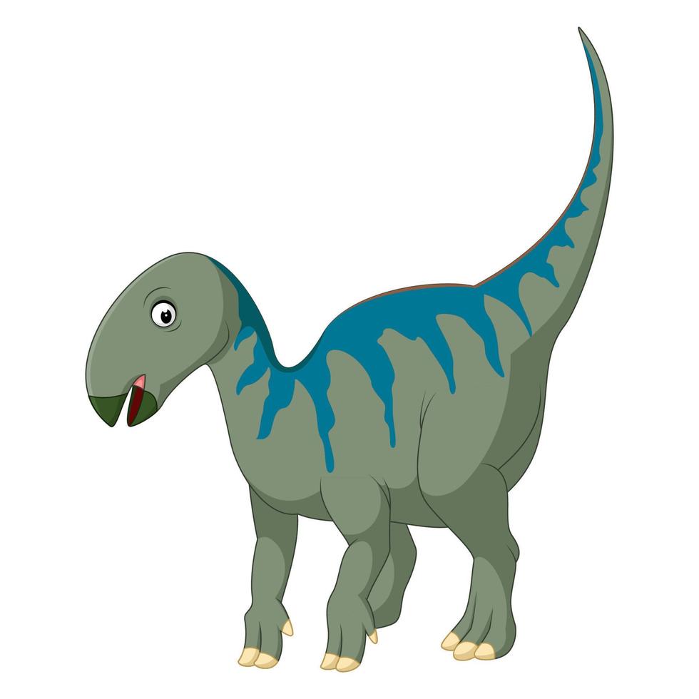 iguanodonte de desenho animado em fundo branco vetor