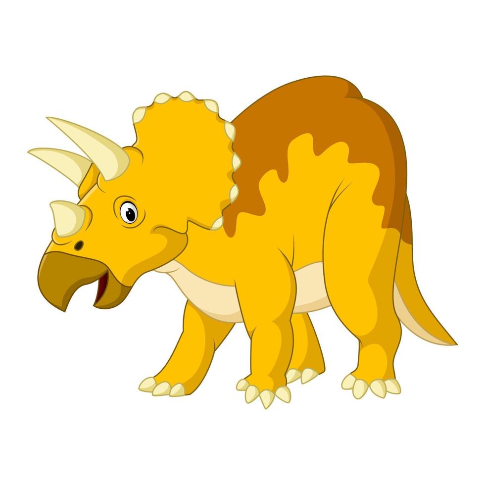 triceratops de desenho animado em fundo branco vetor