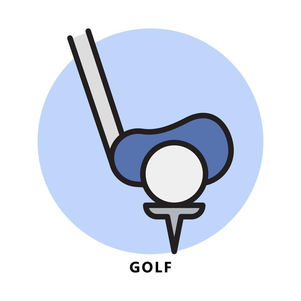 desenho de ícone de golfe. vetor de símbolo de esporte de clube de golfe